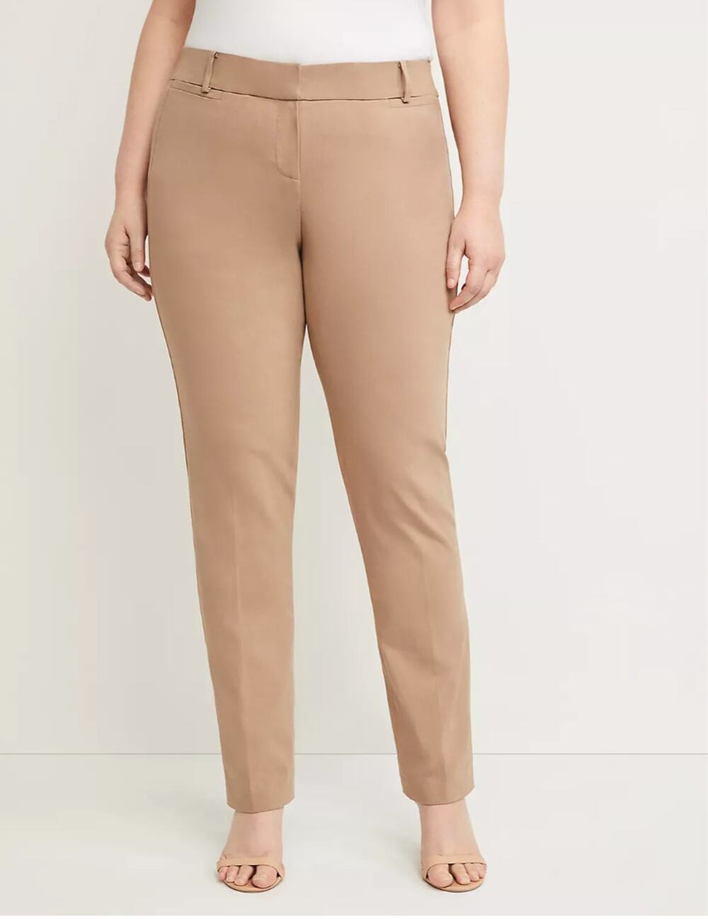 LANE BRYANT NWT Allie Sexy Stretch Straight Leg Pant in Khaki // 28R